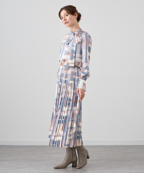 美品】ANAYI キカプリントプリーツスカート 34