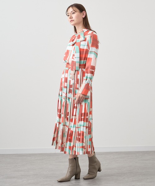 ANAYI（アナイ） スカート スクエアキカプリントプリーツ スカート