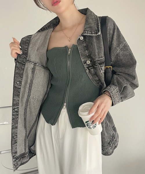Ada. ベスト ジレ 夏 Wジップ ニット ビスチェ レディース : ZOZOTOWN