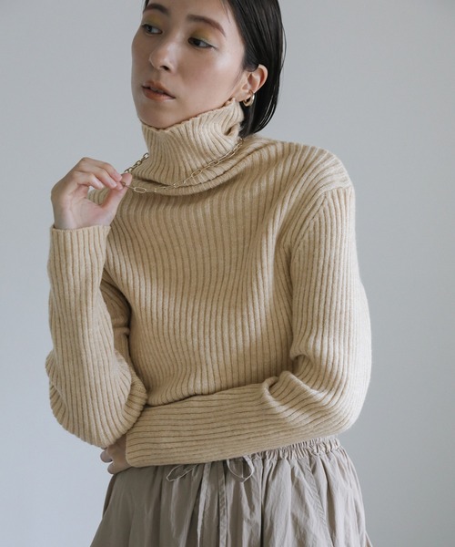 select MOCA（セレクトモカ） タートルネックニット FREE ベージュ