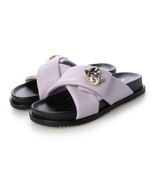 carino（カリーノ） サンダル ビジューフットベッドサンダル