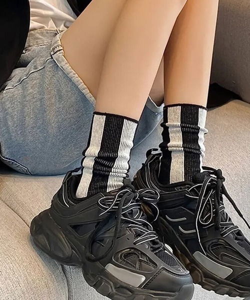 Port（ポート） 靴下 「 」 マルチカラー ストライプ デザイン