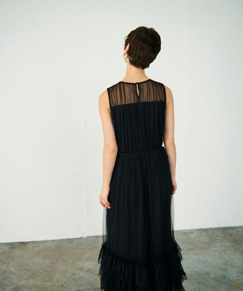 美品♡Diagram デニムワンピース　ティアード　リボンベルト　Aライン　36 美品♡Diagram デニムワンピース ティアード リボンベルト A