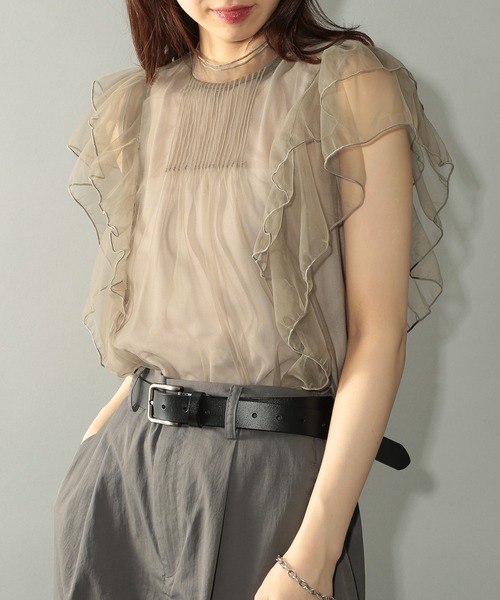 ブラウス シャツ シアーチュールブラウス 秋服 夏服 ノースリーブトップス レディース MAISON BREEZE reveur ブラウス シャツ 「MAISON reveur