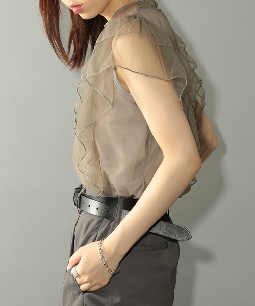ブラウス シャツ シアーチュールブラウス 秋服 夏服 ノースリーブトップス レディース MAISON BREEZE reveur ブラウス シャツ 「MAISON reveur