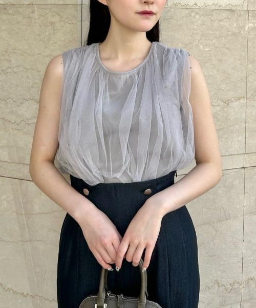 JILL STUART チューブトップ ベアトップ タックギャザービスチェ