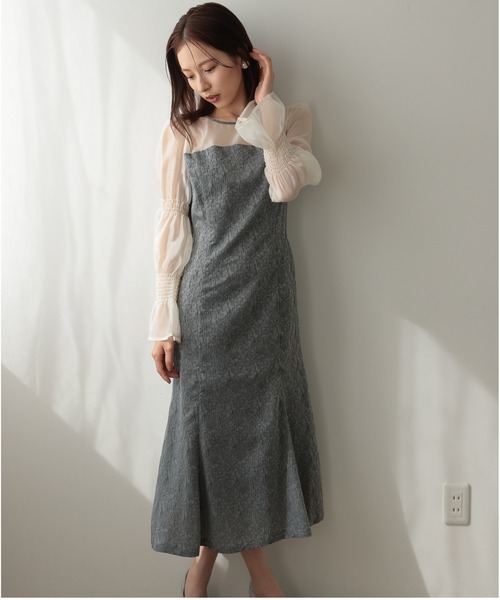 【新品】PREFERIR ドレス シアー ボリューム袖 結婚式 オケージョン S PREFERIR ドレス シアー ボリューム袖 結婚式 パーティー