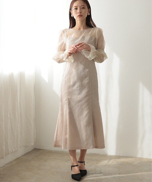 PREFERIR ドレス シアーボリューム スリーブ 結婚式 パーティー