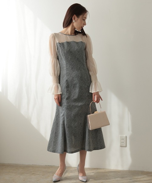 PREFERIR パーティードレス PREFERIR ドレス シアーボレロ付 結婚式 パーティー （2点