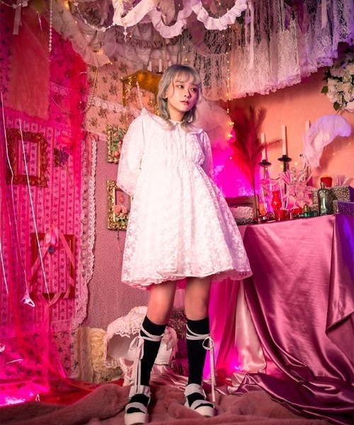 FickleBebe」 長袖ワンピース 1 ホワイト レディース : 84438556  