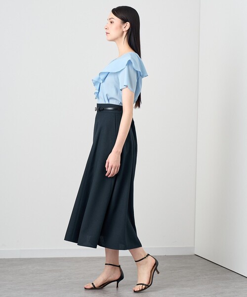 ANAYI（アナイ） ブラウス シャツ シアーオーガンジーラッフル