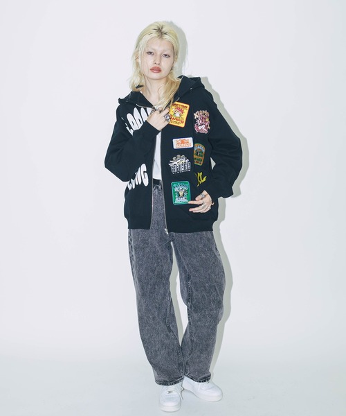 GROVE ♥ MIST ZIP-UP JUMPER/追跡付 MIDNIGHT STUDIOS】PARADE ZIP UP HOODIE(L BLACK)｜ AYIN