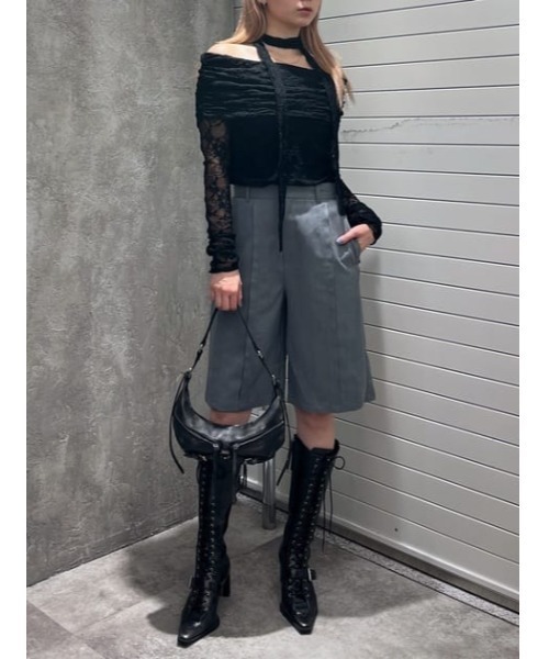 SLY（スライ） スラックス パンツ CUTOUT MIDDLE SHORTS カットアウト