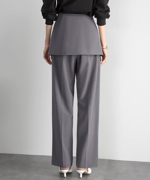 ELFRANK スラックス パンツ 2WAYラップスカートレイヤードパンツ