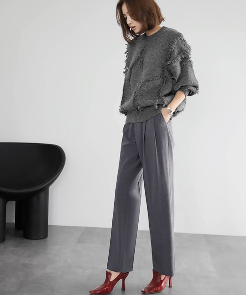 ELFRANK スラックス パンツ 2WAYラップスカートレイヤードパンツ