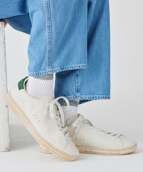 LACOSTE（ラコステ） スニーカー ヴィンテージ加工 ガムソール メンズ