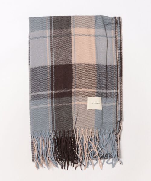 BLANC FICELLE マフラー ストール ボリューム あったか チェックマフラ