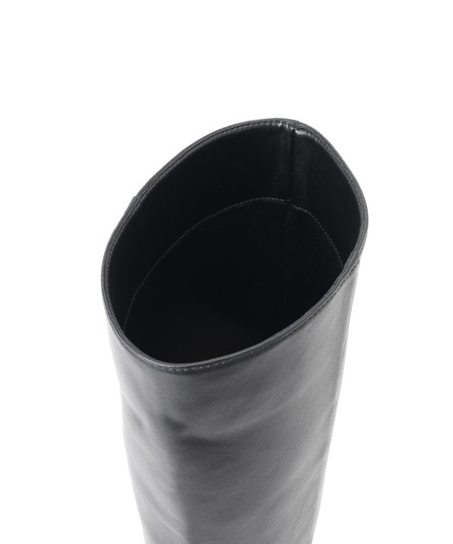 新品 アダムエロぺ ADAM ET ROPE' ロングブーツ レデース黒ブーツ ADAM ET ROPE'（アダムエロペ） ブーツ インヒールロングブーツ