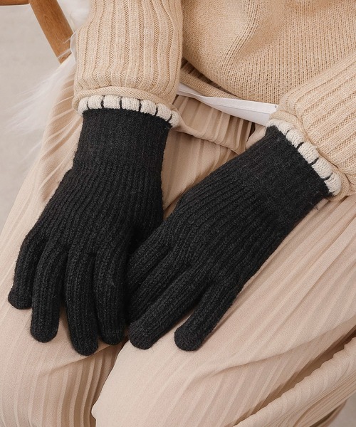 emesuelee 手袋 裾フリル手袋 スマホ対応 レディース : ZOZOTOWN Yahoo