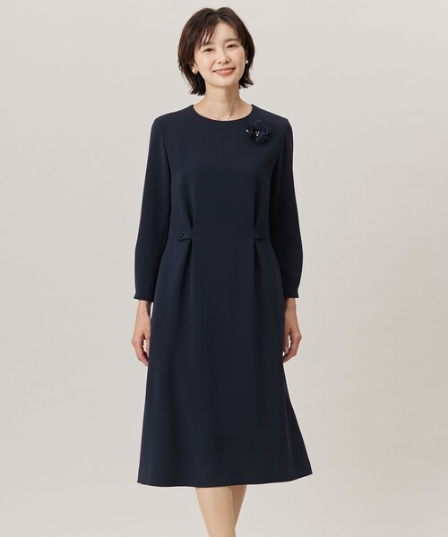 新品【セットアップ対応・洗える】セラテリーダブルクロス ワンピース ワンピース 「セットアップ対応・洗える」セラテリーダブルクロス