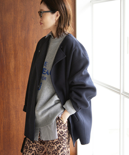 SLOBE IENA（スローブイエナ） ノーカラーコート FREE ブルー