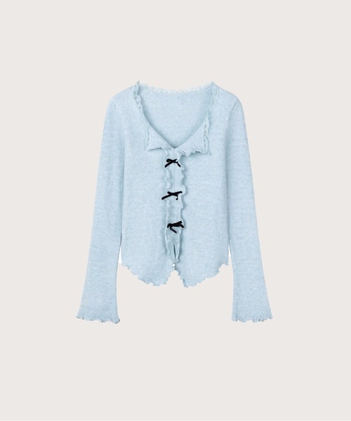tシャツ Front Ribbon Frill Cutsew レディース