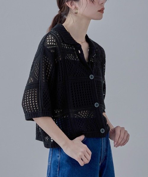 tシャツ ショートクロシェニットフーディー レディース ショートクロシェニットフーディー｜ACLENT（アクレント）