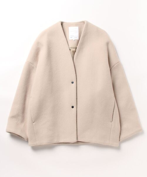 ELENDEEK（エレンディーク） ノーカラーコート 01 ベージュ レディース