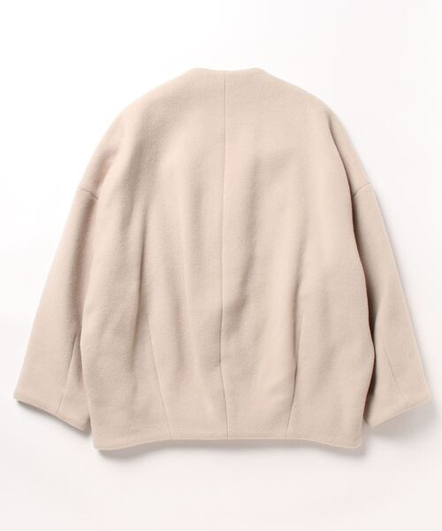 「ELENDEEK」 ノーカラーコート 01 ベージュ レディース_画像2