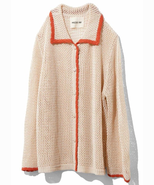カーディガン ＭＥＤＥ１９Ｆ　配色遣いのニットシャツ レディース MEDE19F カーディガン MEDE19F 配色遣いのニットシャツ
