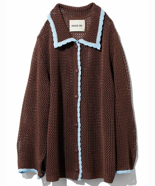 カーディガン ＭＥＤＥ１９Ｆ　配色遣いのニットシャツ レディース MEDE19F カーディガン MEDE19F 配色遣いのニットシャツ