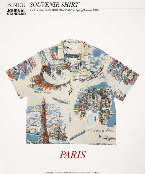 ジャーナルスタンダード　BINDU 半袖シャツ L BINDU シャツ / ビンドゥー Indian cotton pattern S/S メンズ