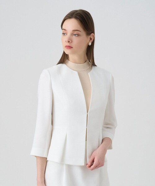 新品未使用 アナイ ANAYI バスケット ノーカラージャケット サイズ36 新品未使用 アナイ ANAYI バスケット ノーカラージャケット サイズ36