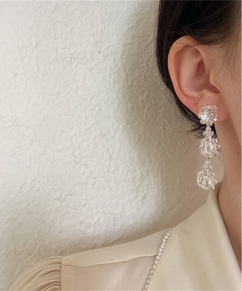 lit.Cy ピアス フラワー タッセル スイング レディース メンズ