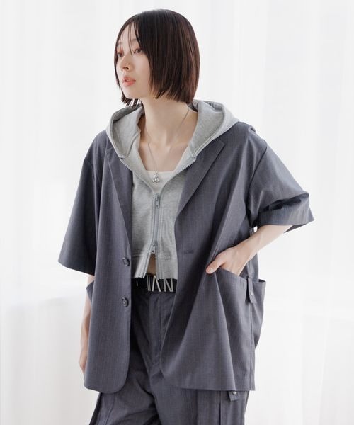 専用⭐︎パジャマスーツRENU 半袖テーラードジャケット セット 特価】【パジャマスーツ】 RENU 半袖テーラードジャケット