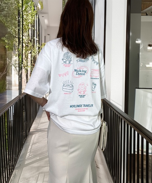 Candlestick tシャツ 半袖 ウォーキング ドーナツ ワイドシルエット