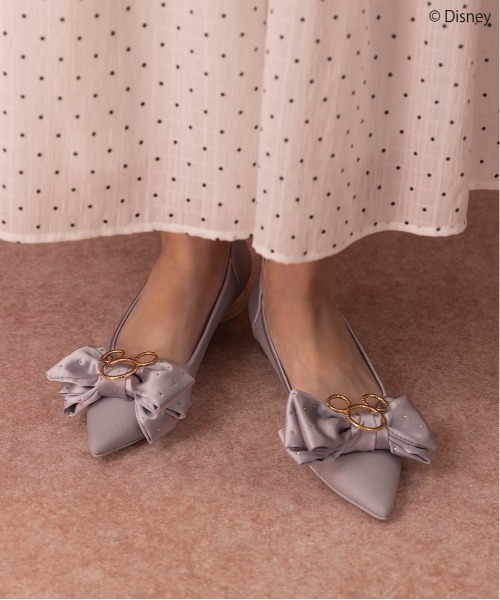 RANDA（ランダ） パンプス 「Mickey＆Minnie」/スタッズリボンフラット