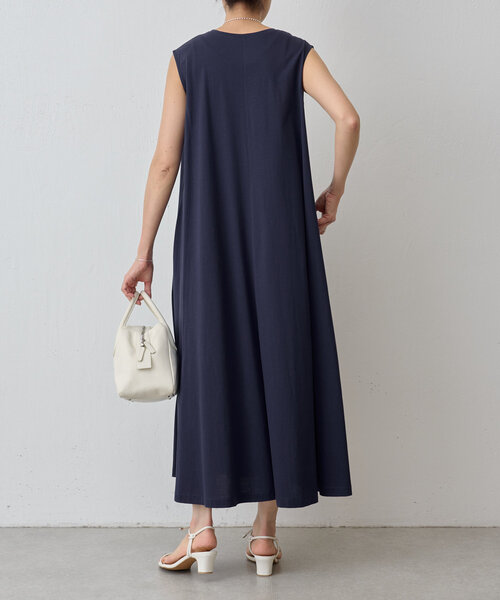 BEARDSLEY ネイビー ロングワンピース 半袖 BEARDSLEY 「BEARDSLEY」 ノースリーブワンピース 1 ネイビー