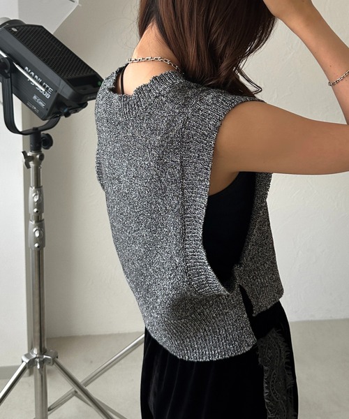 「apres jour mignon」 Vネックニット X-LARGE ブラック系その他 レディース_画像5