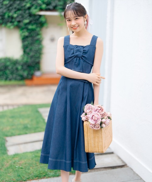 ウィルセレクション　ドレープリボンノースリーブワンピース　16,940円 ドレープリボンノースリーブワンピース | ウィルセレクション