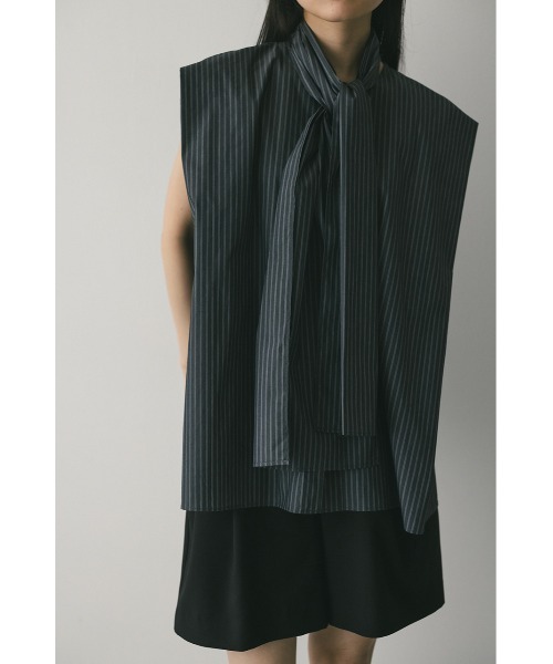 ブラウス シャツ タイ付きフレアブラウス 夏服 レディース