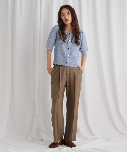 サマーツイードライクカーディガンSS グレー mysty woman｜サマーツイードライクカーディガンSS | Rakuten