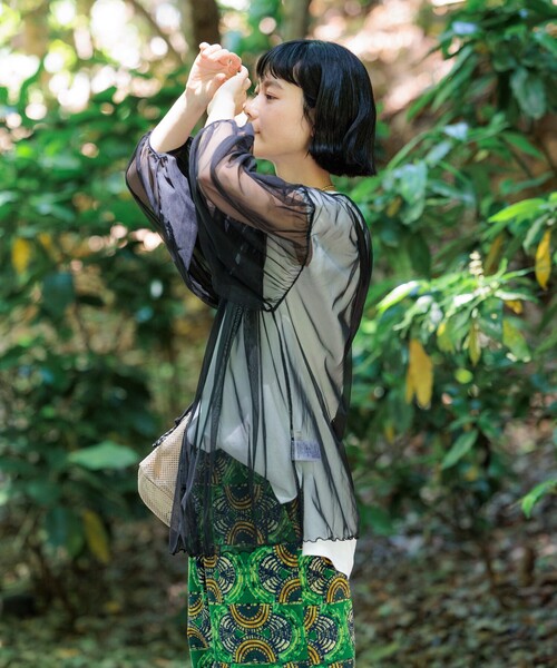 ブラウス シャツ 「虫よけ効果」蚊帳 シアーギャザーパフブラウス レディース | FREAK'S STORE | 10