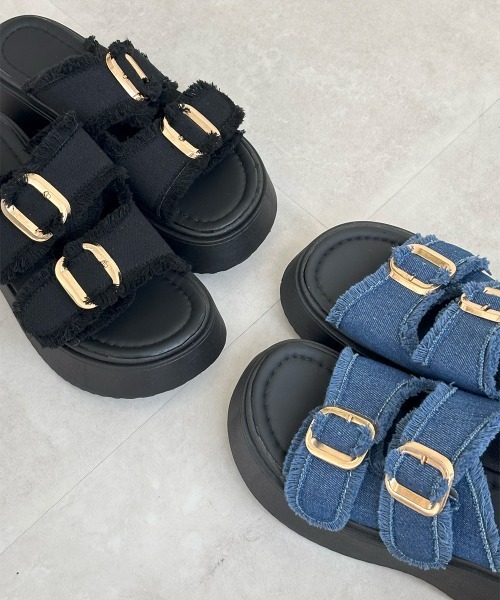 miniministore（ミニミニストア） 厚底 サンダル ダブルバックル