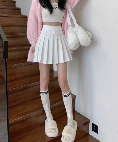 SEU スカート プリーツミニ丈スカート インパン付き ミニスカート黒