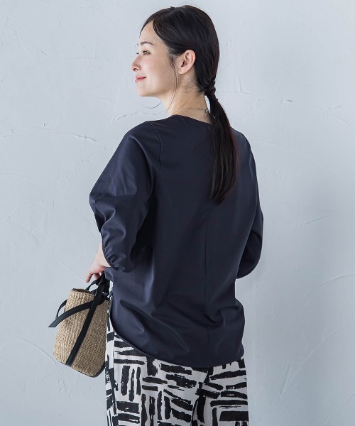 LAUTREAMONT / ロートレアモン 【WEB限定】きれいめハーフスリーブカットソー ≪接触冷感／洗濯機OK≫ ロートレアモン LAUTREAMONT 【WEB限定】きれいめハーフスリーブ