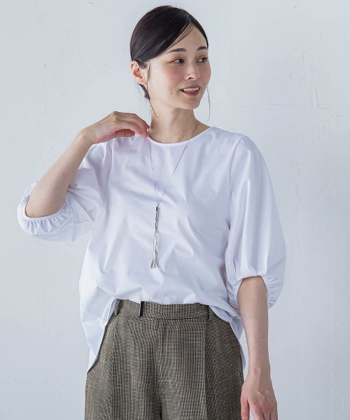 LAUTREAMONT / ロートレアモン 【WEB限定】きれいめハーフスリーブカットソー ≪接触冷感／洗濯機OK≫ ロートレアモン LAUTREAMONT 【WEB限定】きれいめハーフスリーブ