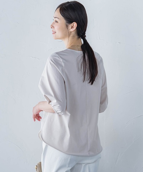 LAUTREAMONT / ロートレアモン 【WEB限定】きれいめハーフスリーブカットソー ≪接触冷感／洗濯機OK≫ ロートレアモン LAUTREAMONT 【WEB限定】きれいめハーフスリーブ