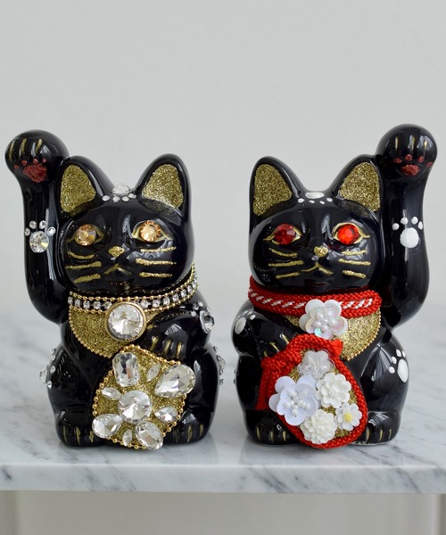 utatane インテリア 招き猫 ニコアンティーク×ご縁猫 ねこ球子