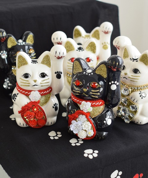 utatane インテリア 招き猫 ニコアンティーク×ご縁猫 ねこ球子